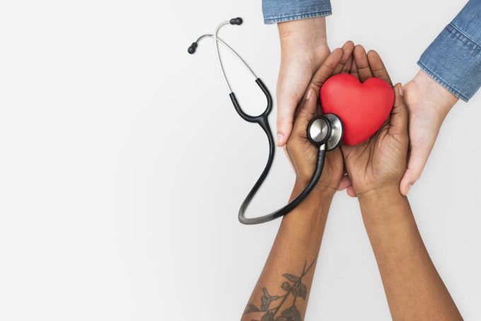 hand with stethoscope