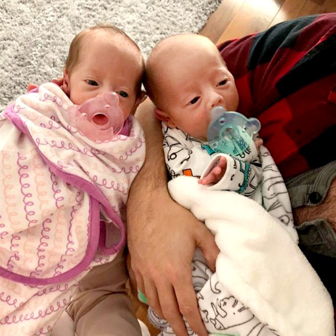 Rebeca with her IVF babies