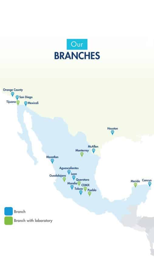 Map of Ingenes USA branches