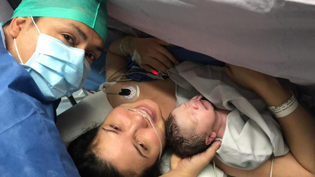 Clara, her husband and newborn Pedro – Ingenes Family