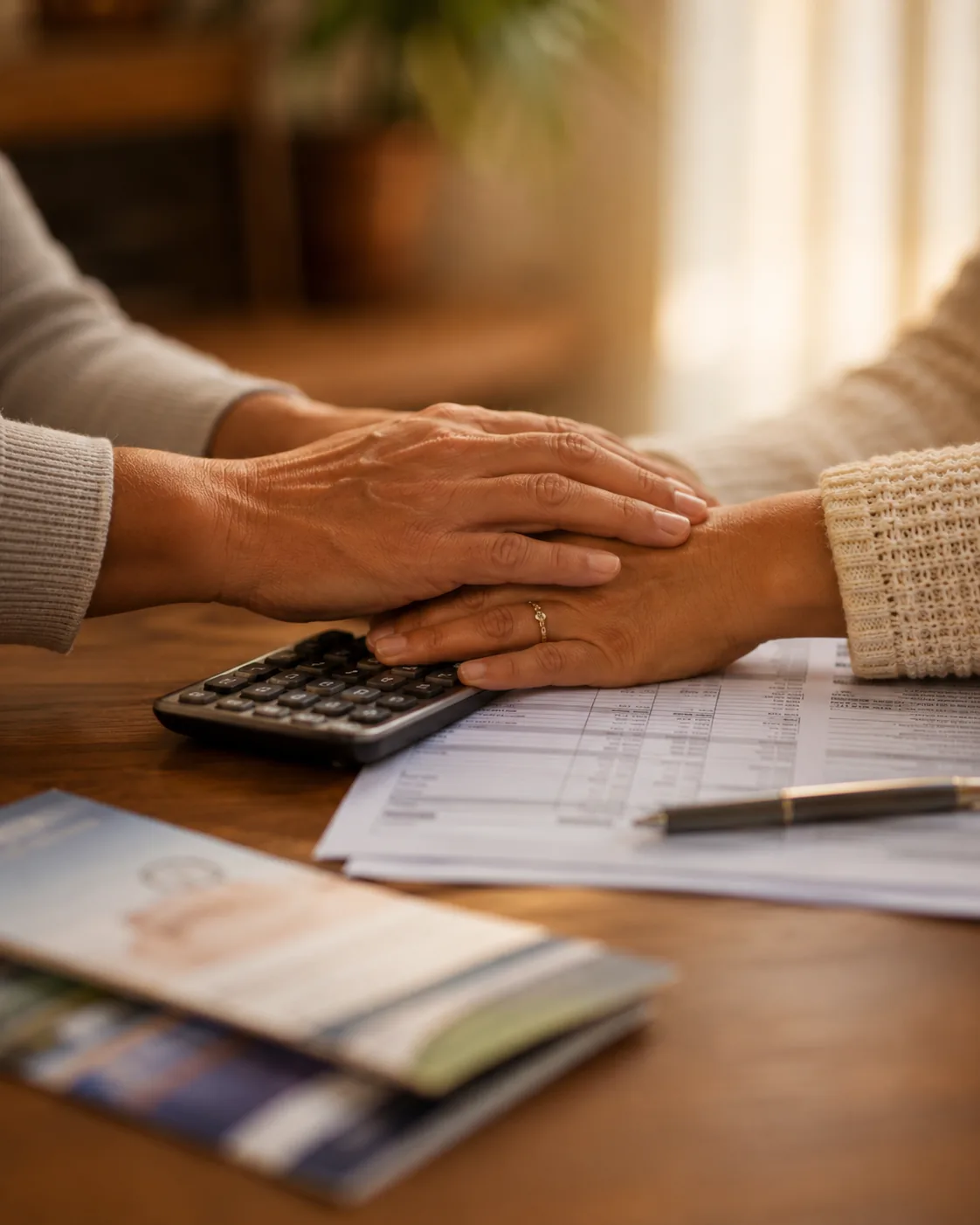 Asesor financiero acompañando con cercanía a paciente que considera opciones de financiamiento