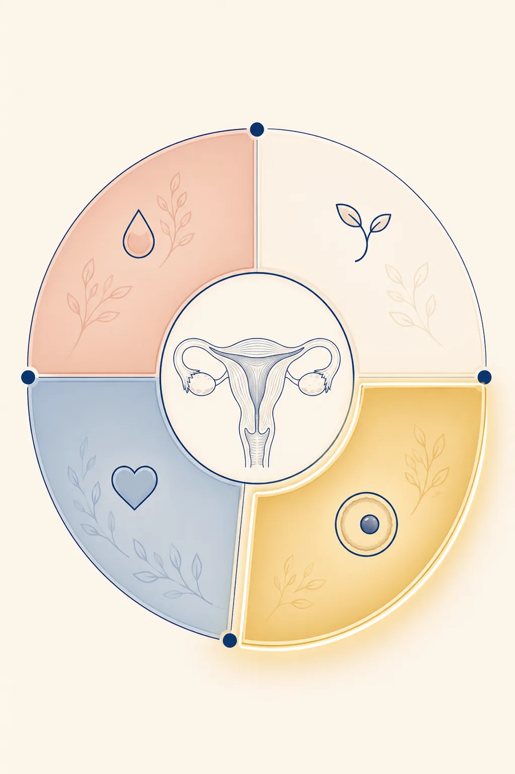 Illustration of the menstrual cycle with the fertile day highlighted