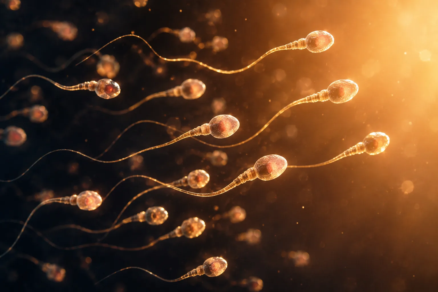 Artistic microscopic image of sperm cells in motion, symbol of the generous act of donation