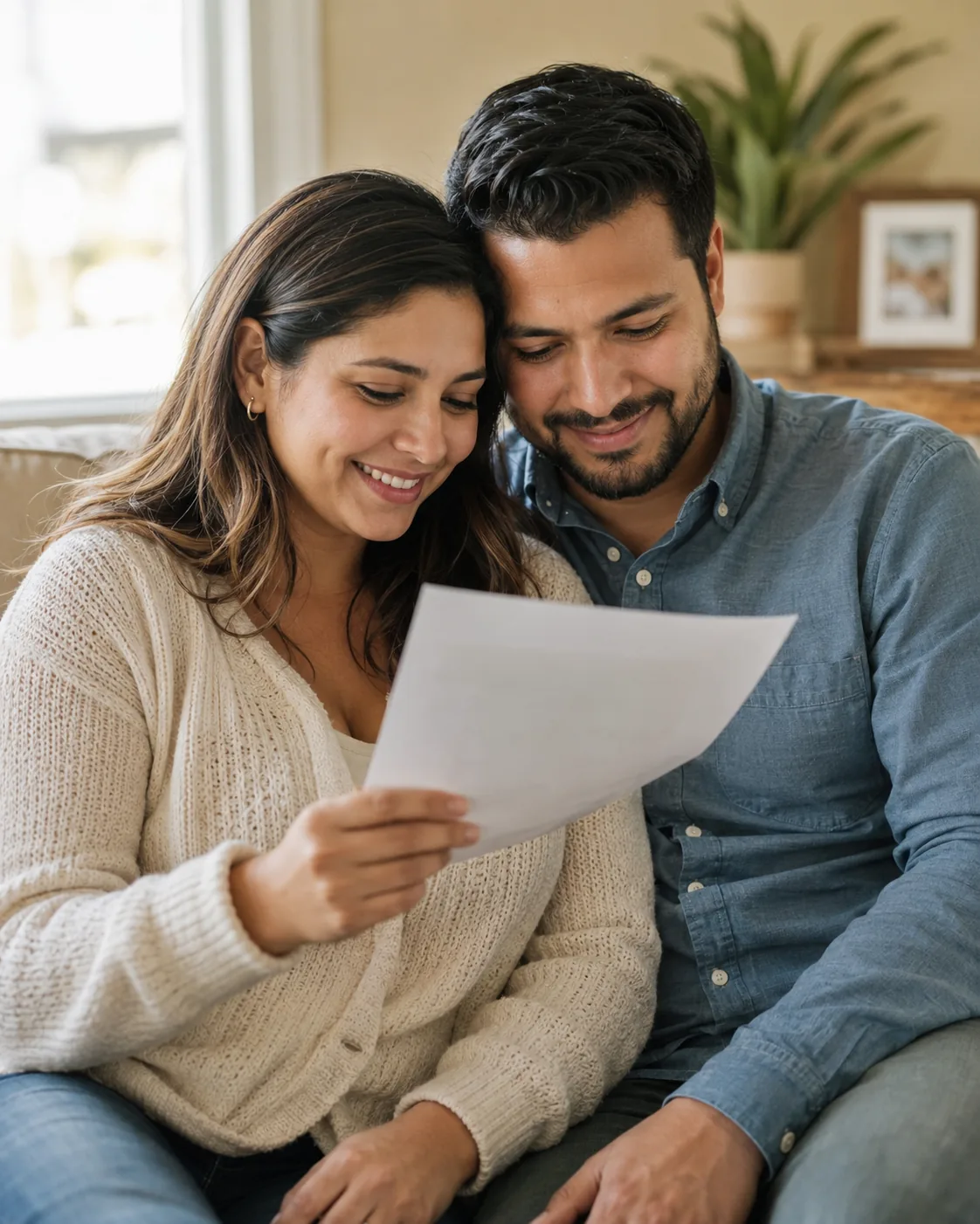 Couple receiving the result of the sex selection of their embryo