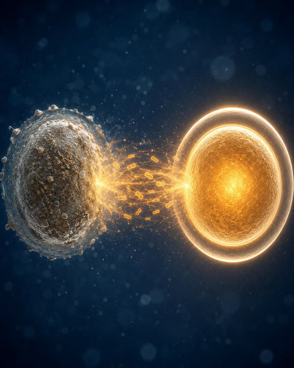 Human egg under the microscope during a micro-injection, the basis of IVF MORE™ oocyte restoration