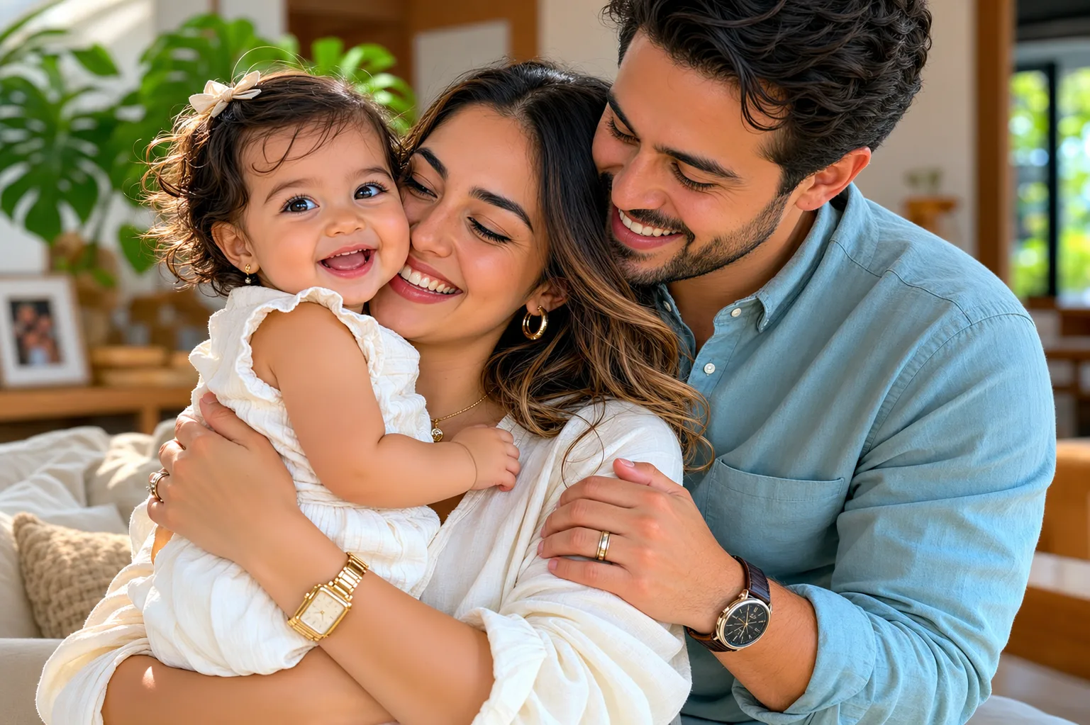 Ingenes family with their newborn baby, symbol of the institute's integral work