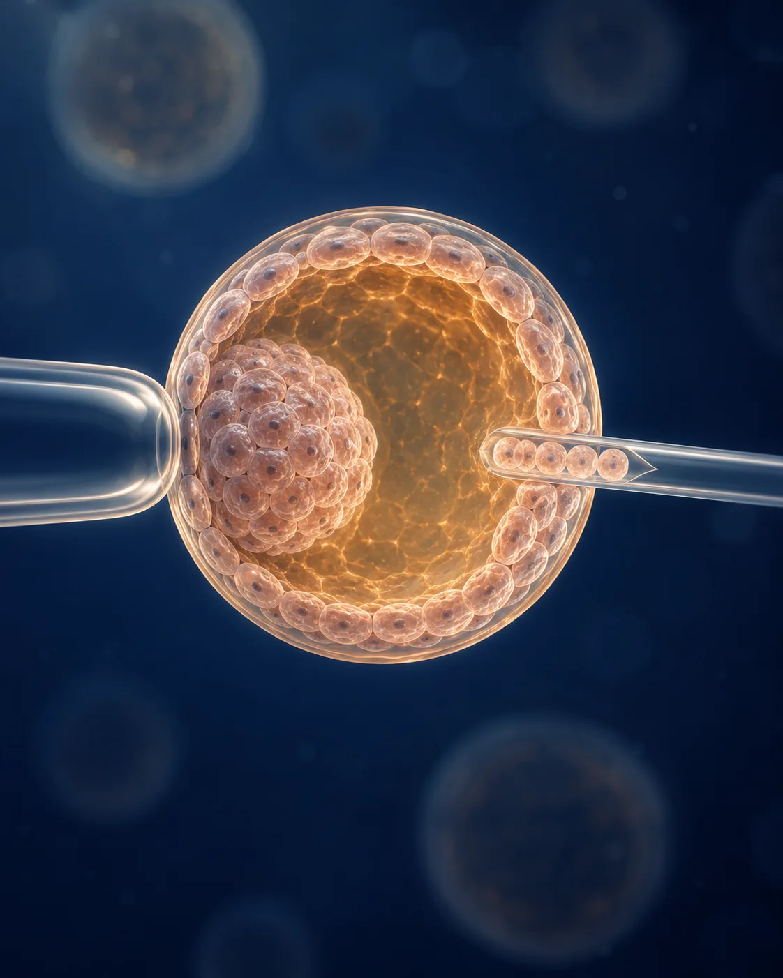 Illustration of the trophectoderm embryo biopsy on day 5 blastocyst